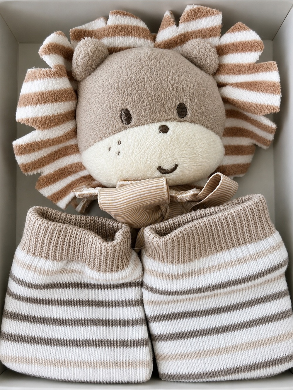 Lion Ring Rattle w/ Socks Gift Set
